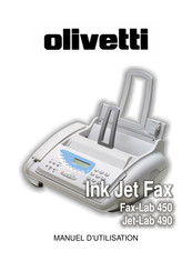 Olivetti Ink Jet Fax Jet-Lab 490 Manuel D'utilisation