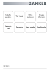 ZANKER KDI11002XK Notice D'utilisation