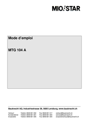 Mio Star MTG 104 A Mode D'emploi