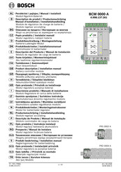 Bosch PRS 0002 A Description De Produit / Manuel D'installation