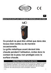 Argo MIO Instructions D'utilisation