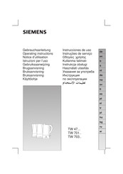 Siemens TW 47 Série Notice D'utilisation
