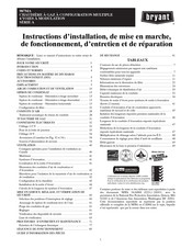 Bryant 987MA Instructions D'installation, De Mise En Marche, De Fonctionnement, D'entretien Et De Réparation