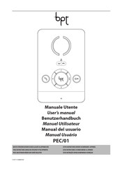 Bpt PEC/01 Manuel Utilisateur