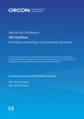 Orcon HRC-350-Ventiflow Manuel De L'installateur