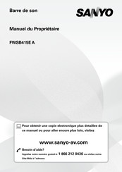Sanyo FWSB415E Manuel Du Propriétaire