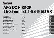 Nikon AF-S DX NIKKOR 16-85mm f/3.5-5.6 ED VR Manuel D'utilisation