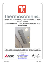 Mitsubishi Electric Thermoscreens VRF PHV2000DXE LO Consignes D'installation, De Fonctionnement Et De Maintenance