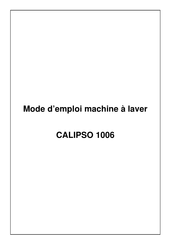 Westwood CALIPSO 1006 Mode D'emploi