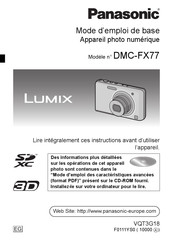 Panasonic LUMIX DMC-FX77 Mode D'emploi De Base