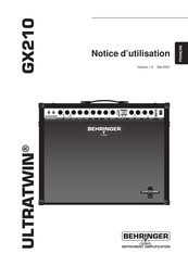 Behringer Ultratwin GX210 Notice D'utilisation