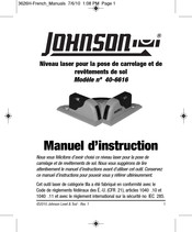 Johnson Level & Tool 40-6616 Manuel D'instruction