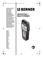 Berner DETECTOR-1 Notice Originale
