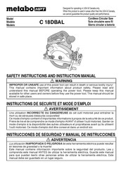 Metabo HPT C 18DBAL Instructions De Sécurité Et Mode D'emploi