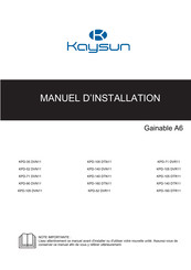Kaysun KPD-35 DVN11 Manuel D'installation
