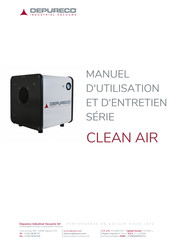 DEPURECO CLEAN AIR1200 Manuel D'utilisation Et D'entretien