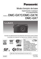 Panasonic Lumix DMC-GX7CEG Mode D'emploi De Base