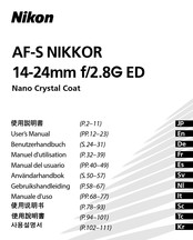 Nikon AF-S NIKKOR 14-24mm f/2.8 ED Manuel D'utilisation