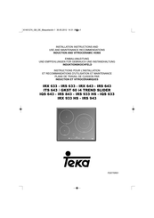 Teka GKST 60 i4 TREND SLIDER Instructions Pour L'installation, L'utilisation Et La Maintenance