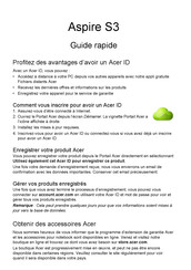 Acer Aspire S3-392 Guide Rapide
