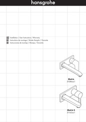 Hansgrohe Metris 31086 1 Série Instructions De Montage / Mode D'emploi / Garantie