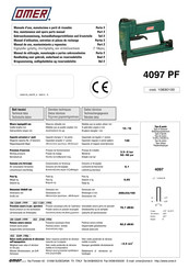 Omer 4097 PF Manuel D'utilisation, Entretien Et Pièces De Rechange