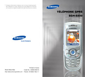 Samsung SGH-E800 Mode D'emploi