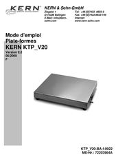 KERN&SOHN KTP 30V20NM Mode D'emploi