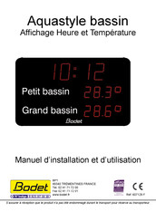 Bodet Aquastyle bassin Manuel D'installation Et D'utilisation