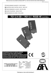BFT RO2E Instructions D'utilisation Et D'installation
