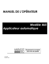 Harvest TEC 465 Manuel De L'opérateur
