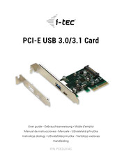 i-tec PCI-E USB 3.1 Mode D'emploi