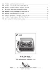 MORIA EVOLUTION 3E Manuel Utilisateur