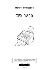 Olivetti OFX 9200 Manuel D'utilisation