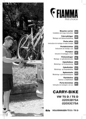 Fiamma CARRY-BIKE T6 D Instructions De Montage Et Mode D'emploi