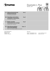 Truma Duomatic L Plus DE Mode D'emploi / Instructions De Montage