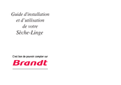 Brandt ETE123F Guide D'installation Et D'utilisation
