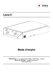 etex Lexia II Mode D'emploi