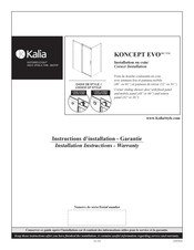 Kalia KONCEPT EVO Instructions D'installation - Garantie