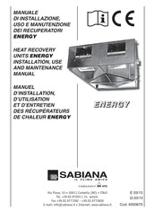Sabiana ENERGY ENY 3 Manuel D'installation, D'utilisation Et D'entretien