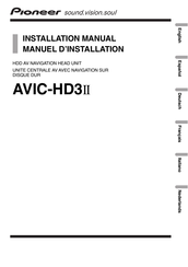 Pioneer AVIC-HD3II Manuel D'installation