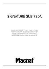 Magnat SIGNATURE SUB 730A Mode D'emploi/Certificat De Garantie