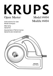 Krups Open Master 404 Mode D'emploi