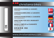 christiania bikes 3109 Mode D'emploi Et Garantie