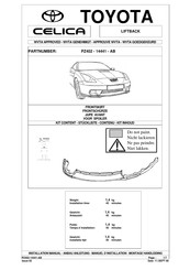 Toyota CELICA Manuel D'installation