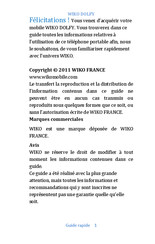 Wiko DOLFY Guide Rapide