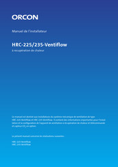 Orcon HRC-235-Ventiflow Manuel De L'installateur