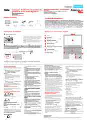 Lenovo ThinkPad T450 Consignes De Sécurité, Déclaration De Garantie Et Guide De Configuration