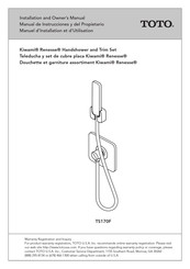 Toto Kiwami Renesse TS170F Manuel D'installation Et D'utilisation