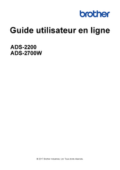 Brother ADS-2700W Guide Utilisateur En Ligne